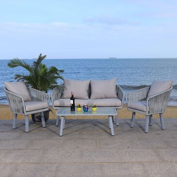 Safavieh Jorda 4-Piece Rope Living Set in Grey/Grey, , large