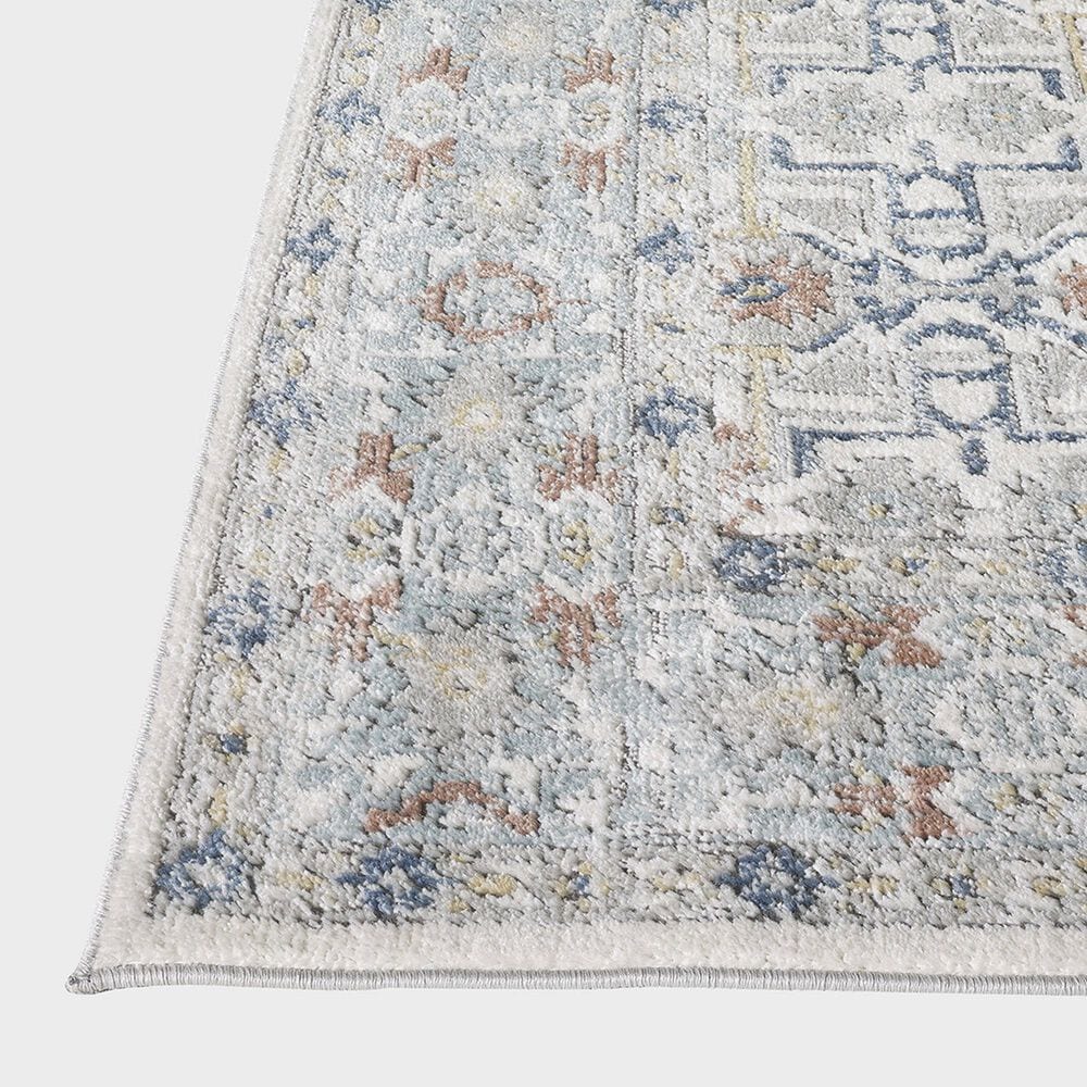 Central Oriental Orient Dania 6&#39;7&quot; x 9&#39;2&quot; Cream and Light Blue Area Rug, , large