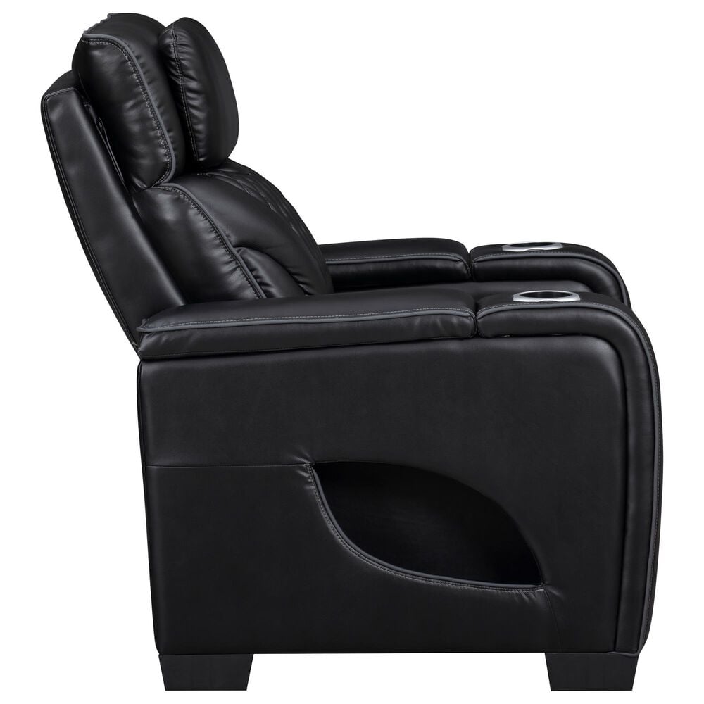 Titanic Furniture All Star Power Recliner with Power Headrest in Black, , large