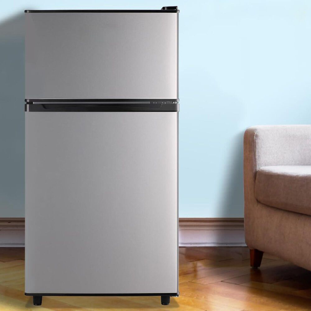 HOMLUX 3.5 Cu. Ft. Top Freezer Refrigerator with Adjustable Thermostat in Silver, , large