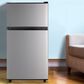 HOMLUX 3.5 Cu. Ft. Top Freezer Refrigerator with Adjustable Thermostat in Silver, , large