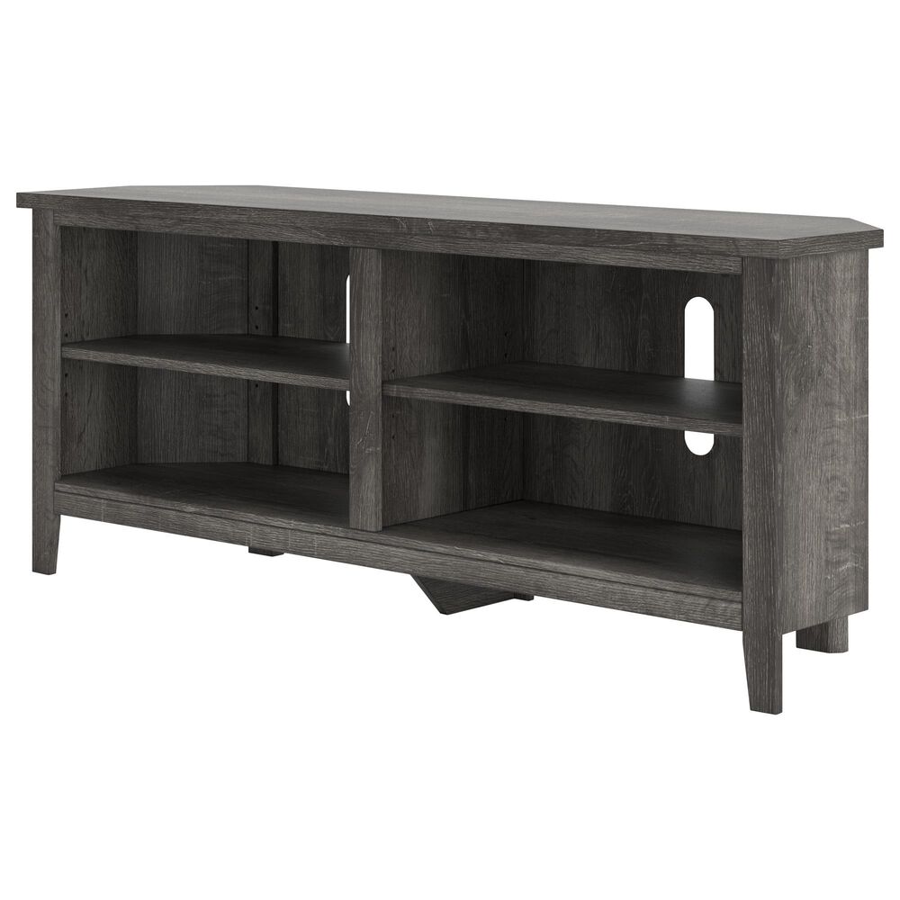 Ashley Arlenbry 58&quot; Corner TV Stand in Gray and Weathered oak, , large