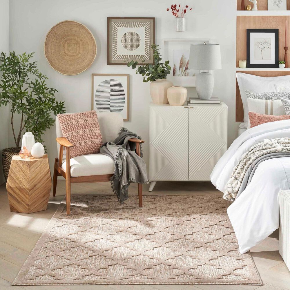 Nourison Easy Care 5&#39; x 7&#39; Natural Beige Indoor/Outdoor Area Rug, , large