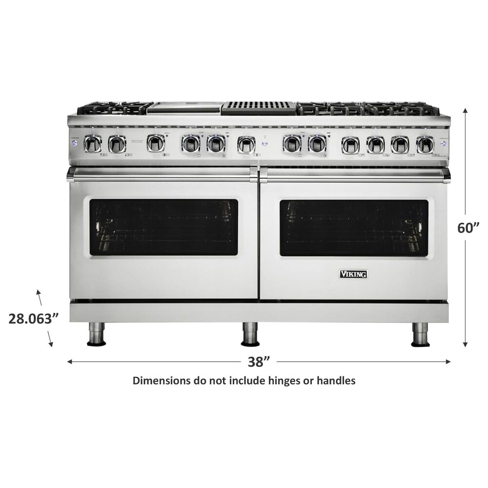 Viking Range 60&quot; Liquid Propane Dual Fuel Range in Stainless Steel, , large