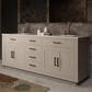 Lexora Home Abbey 80" Double Bathroom Vanity in White Oak with 2 cm White Carrara Marble Top and Rectangular Sinks, , large