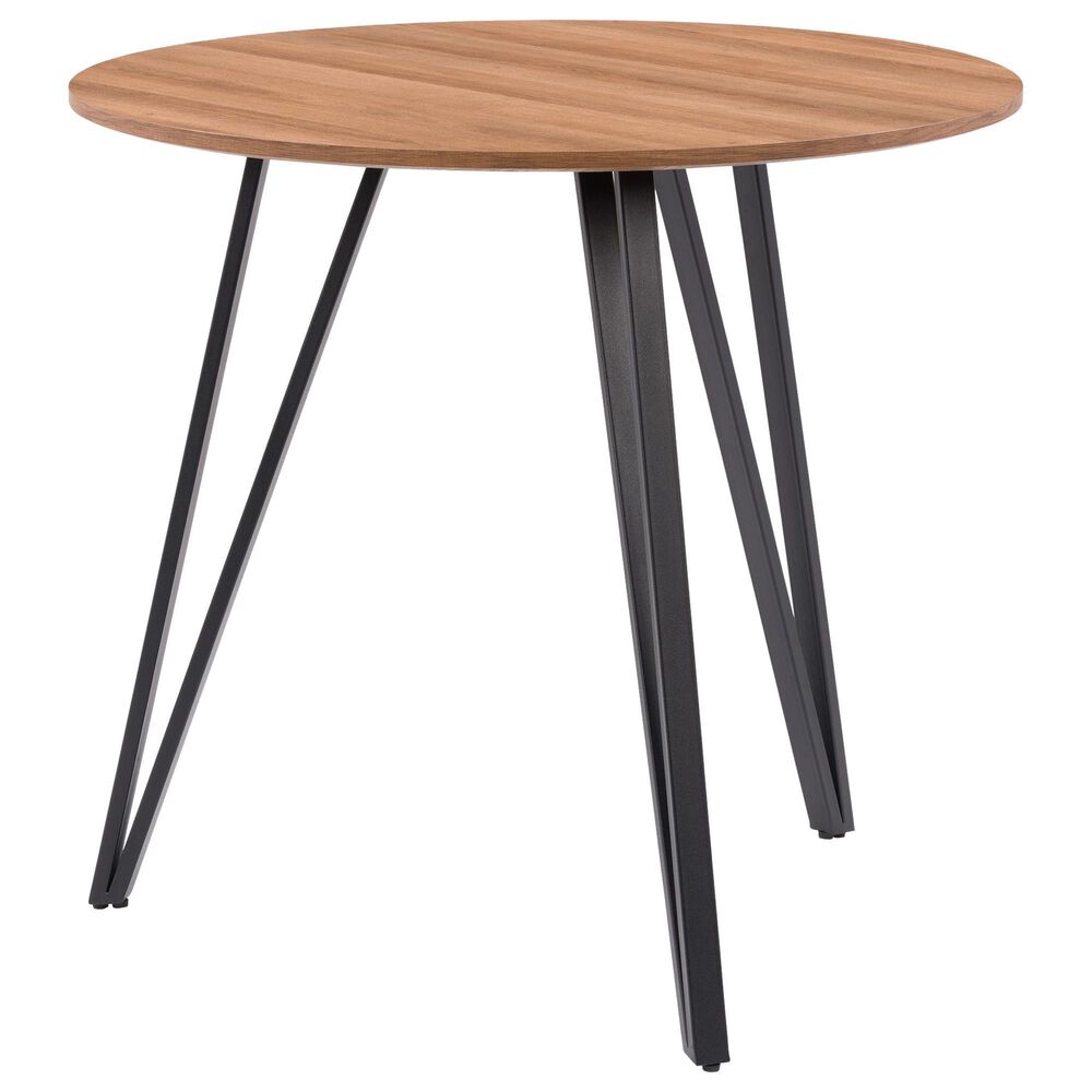 CorLiving Lennox Round Dining Table in Brown and Black - Table Only, , large