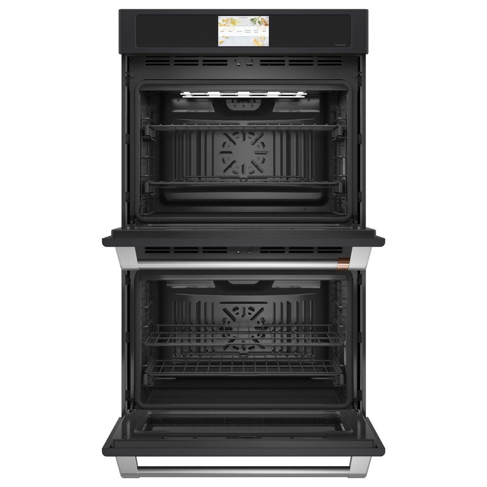 Cafe 2-Piece Kitchen Package with Matte Black 30" Smart Built-In Convection Double Wall Oven and Stainless Steel 30" Electric Cooktop, , large