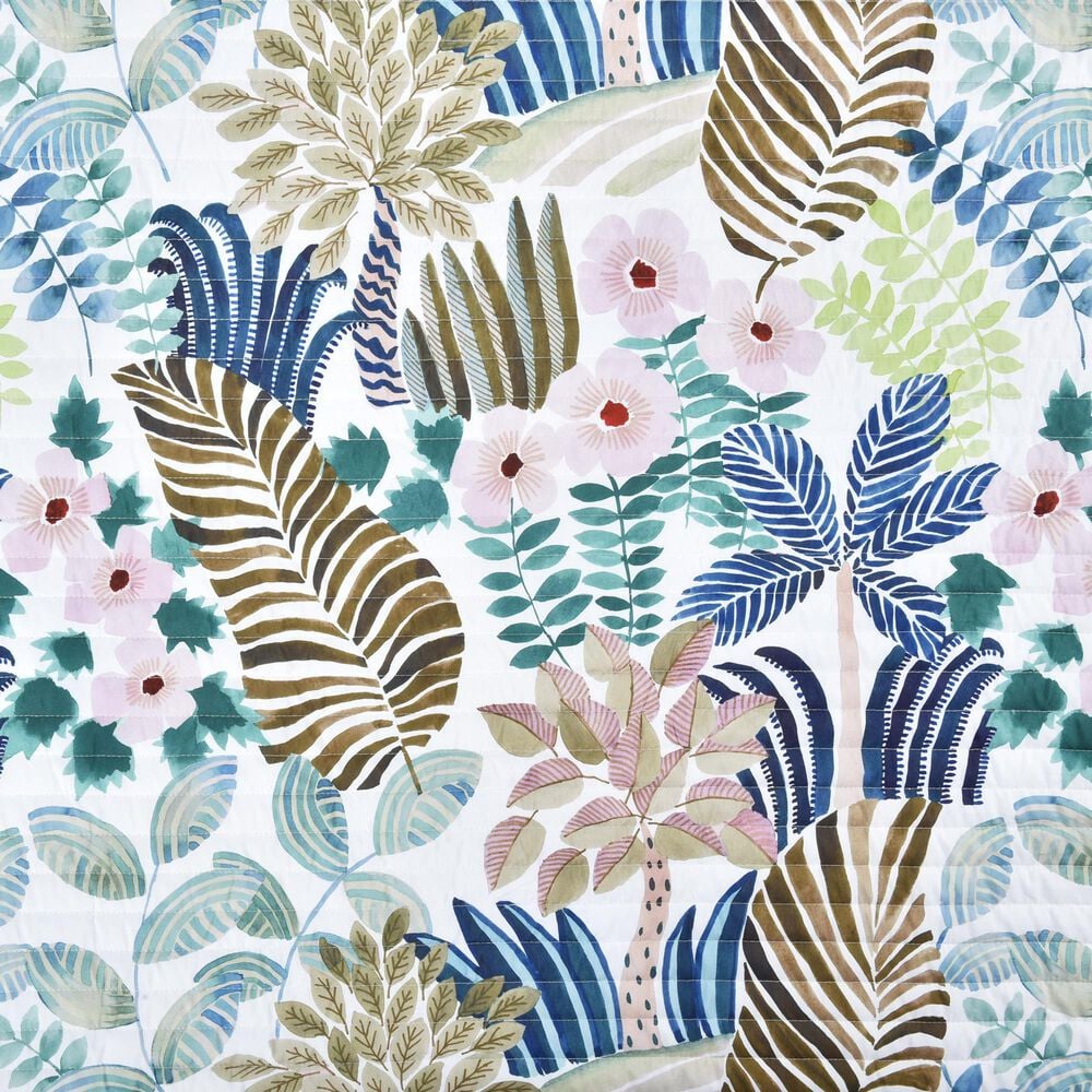 J. Queen New York Rainforest 3-Piece Full/Queen Quilt Set in Teal, , large