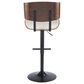 LumiSource Lombardi Swivel Adjustable Barstool with Cream Cushion in Black and Walnut, , large
