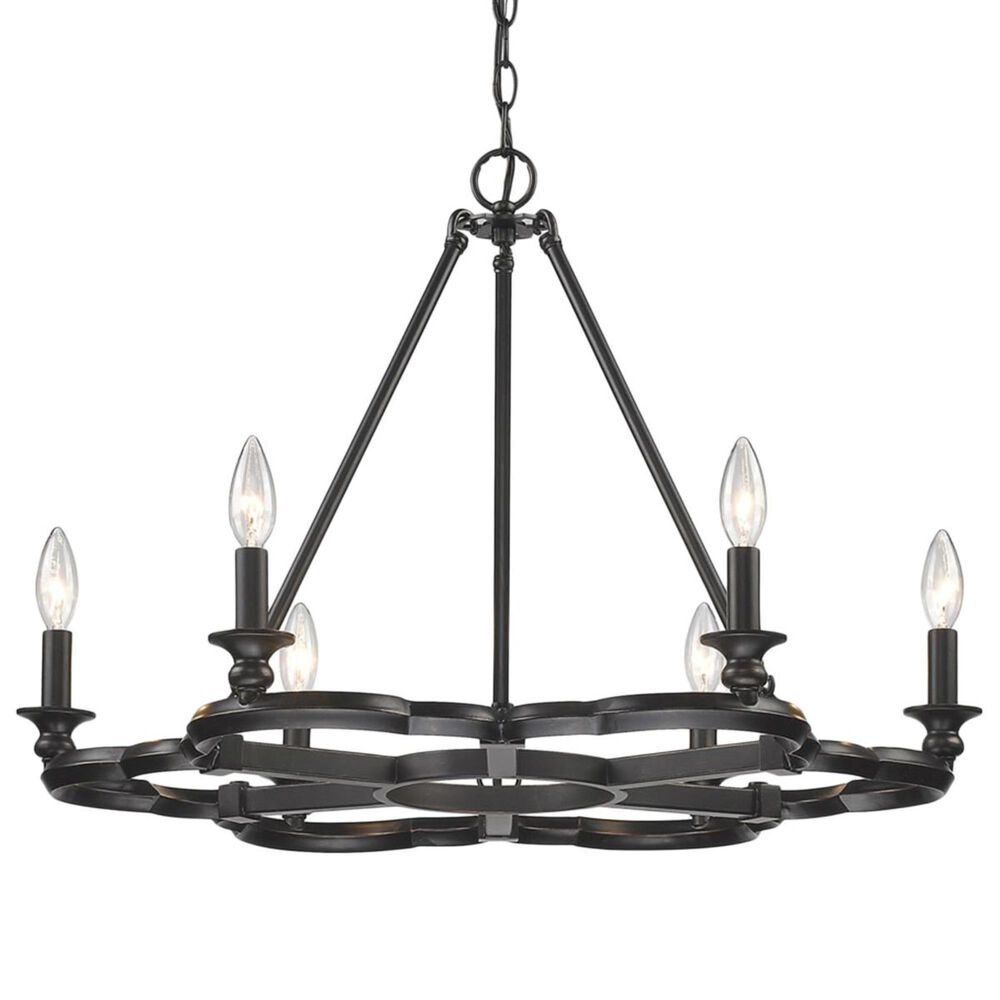 Golden Lighting Smithsonian Saxon 6-Light Chandelier in Aged Bronze, , large