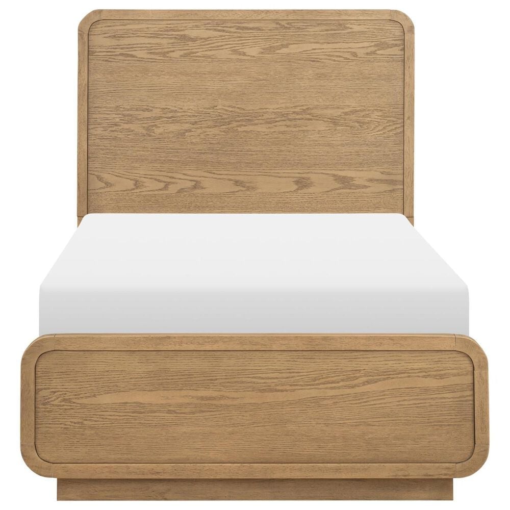 St Claire Home Margot Twin Platform Panel Bed in Desert oak and Cloud White, , large