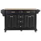 HOMLUX Kitchen Island Cart with Storage Cabinet in Black, , large