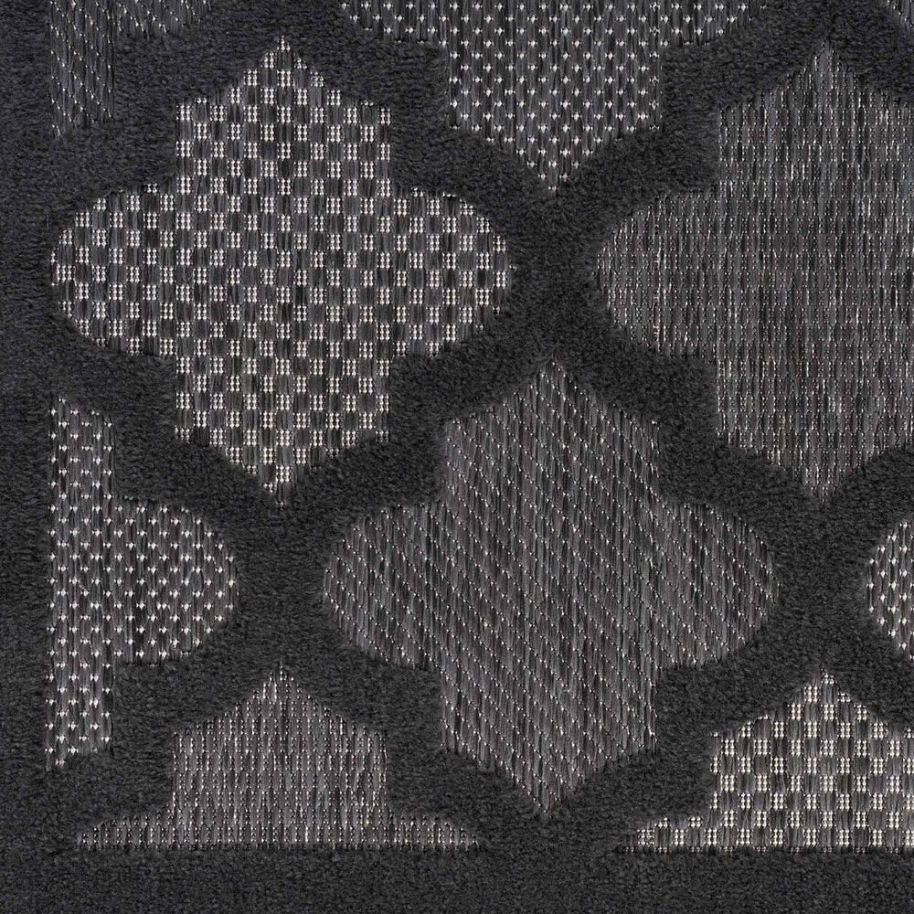 Nourison Easy Care 6&#39; x 9&#39; Charcoal and Black Indoor/Outdoor Area Rug, , large