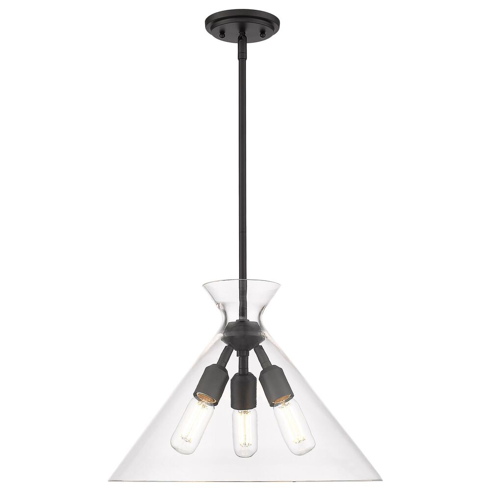 Golden Lighting Malta 3-Light Pendant in Matte Black, , large