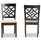 Baxton Studio Nicolette Side Chair with Sand Cushion in Dark Brown (Set of 2), , large