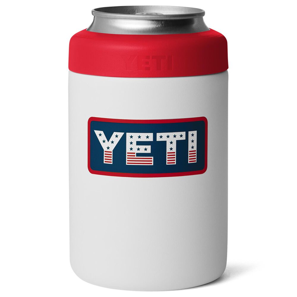 YETI Rambler 12 Oz Colster Can Cooler in White, Rescue Red and Badge, , large
