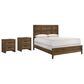 Crown Mark Lorraine King Panel Bed with Two Nightstands in Brown, , large