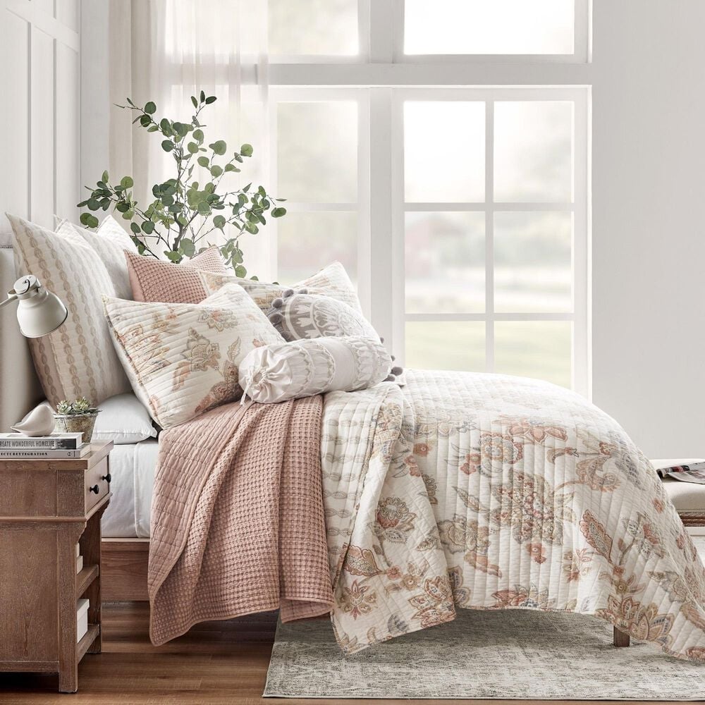 Levtex Selesta 3-Piece Full/Queen Quilt Set in Blush, Taupe and Grey, , large