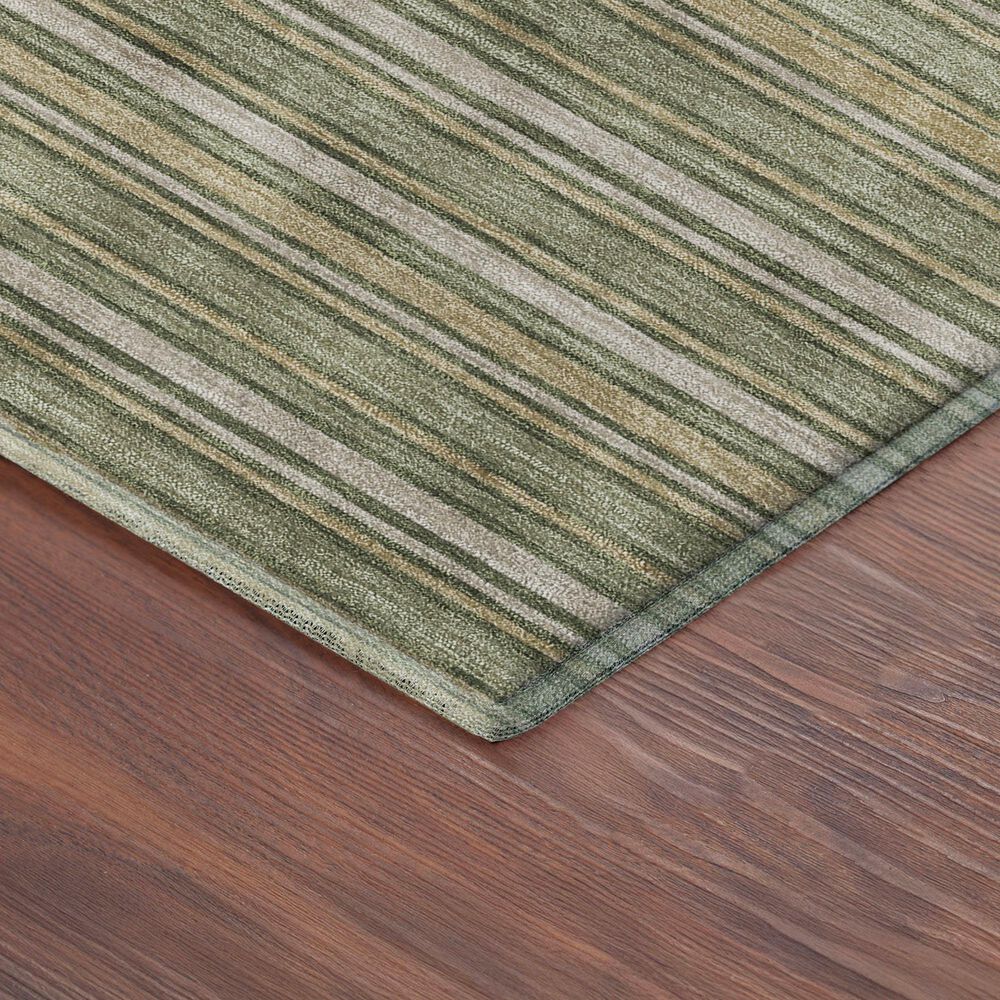 Dalyn Rug Company Soft Essentials Striped Olive 1'8" x 2'6" Indoor/Outdoor Area Rug, , large