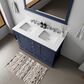 Lexora Home Dukes 48" Double Bathroom Vanity in Navy Blue with 2 cm White Cultured Marble Top and Rectangular Sinks, , large