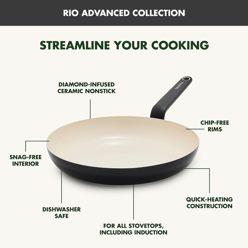 Green Pan Rio Advanced 12-Piece Cookware Set in Black, , large