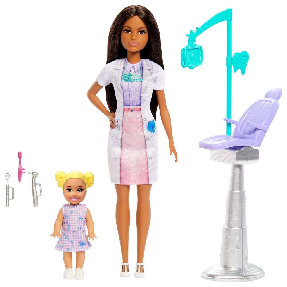 Barbie Baby Dentist Doll with Brunette Hair and Accessories in Multicolor, , large