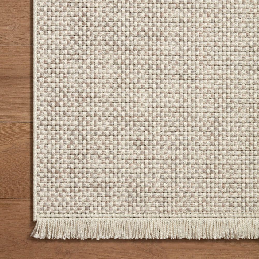 Amber Lewis x Loloi Malibu MAB-05 6&#39;4&quot; x 9&#39;2&quot; Ivory and Dove Indoor/Outdoor Area Rug, , large