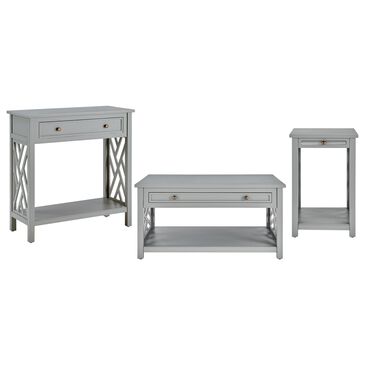 Timberlake Coventry Occasional Table Set with 1-Drawer Coffee Table in Gray (Set of 3), , large