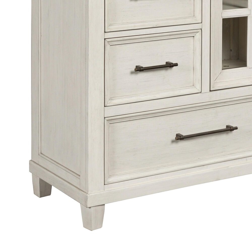 Ashley Shaybrock 5-Drawer Chest in Antiqued White and Brown, , large