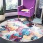 Safavieh Aria 6"6" Round Grey and Wine Area Rug, , large