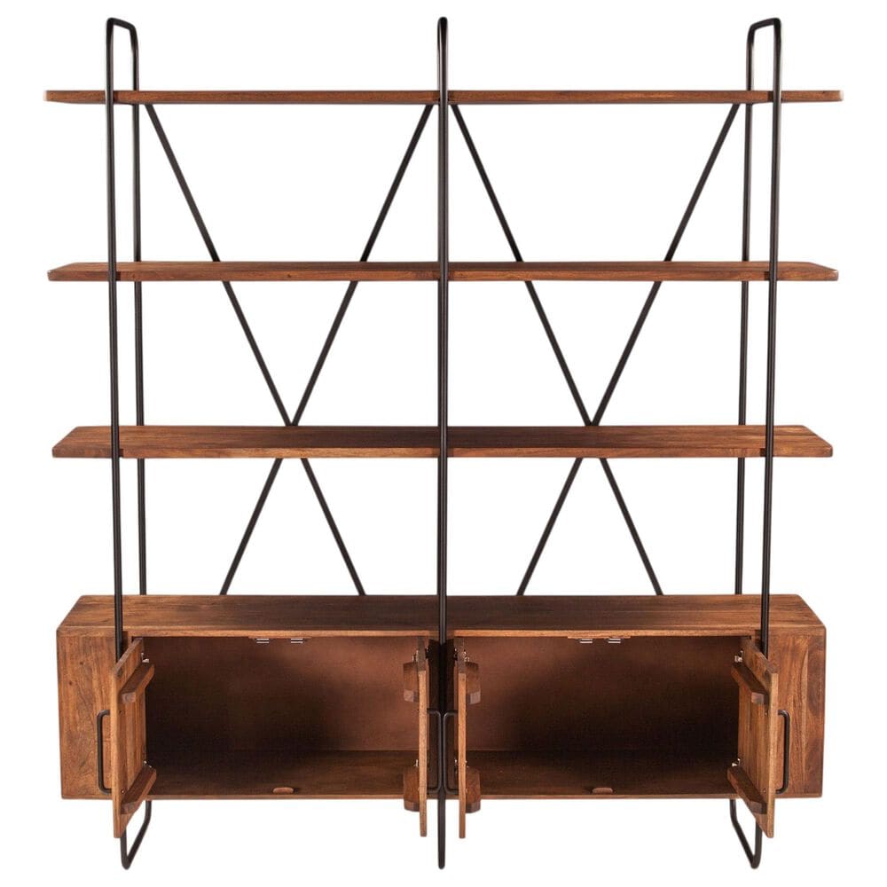 Home Trends &amp; Design Verbania 4-Shelf Bookshelf in Pecan Brown, , large