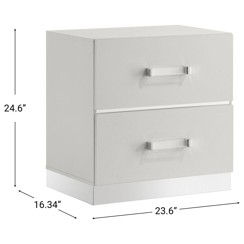 New Heritage Europa 2 Drawer Nightstand in White, , large