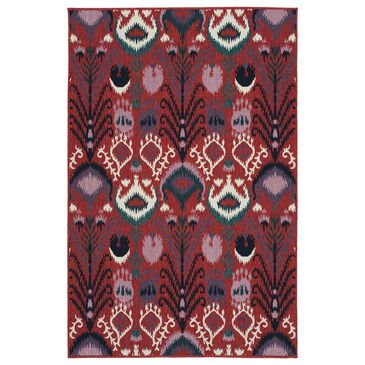 Kaleen Rugs Anther 1"11" x 3"7" Navy, Ivory, Teal, Red and Purple Indoor/Outdoor Area Rug, , large