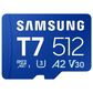 Samsung 512GB T7 UHS-I microSDXC Memory Card in Blue, , large