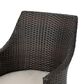 Hearth and Haven Hillhurst Outdoor Rattan Chair with Sloped Arms and Cushion in Brown (Set of 2), , large
