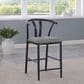Coaster Dolman Counter Stool in Black Finish and Gray Upholstery, , large