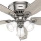 Hunter Builder Low Profile 52" Ceiling Fan with Lights in Brushed Nickel, , large
