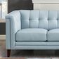 Hydeline Arvo Stationary Leather Loveseat in Spa Blue, , large