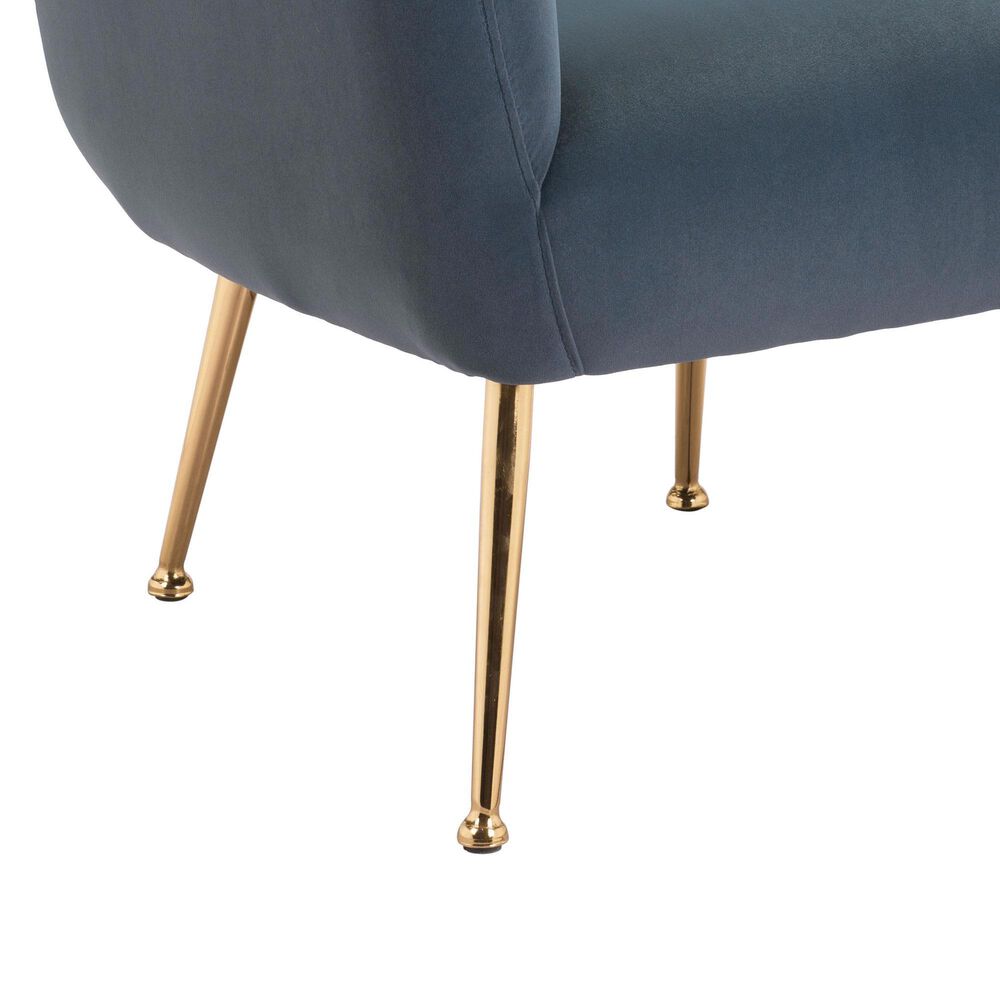 Zuo Modern Deco Accent Chair in Gray Velvet, , large