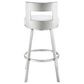 Blue River Flynn 26" Swivel Counter Stool with White Cushion in Brushed Stainless Steel, , large