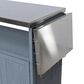 HOMLUX Farmhouse Rolling Outdoor Kitchen Cart with Stainless Steel Top in Blue Gray, , large