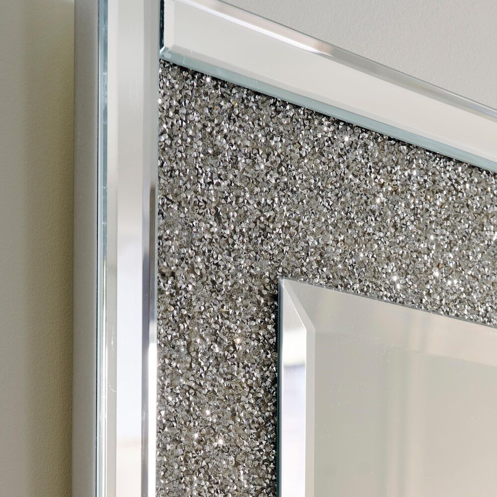 Ashley Kingsleigh Rectangle Accent Wall Mirror in Silver, , large