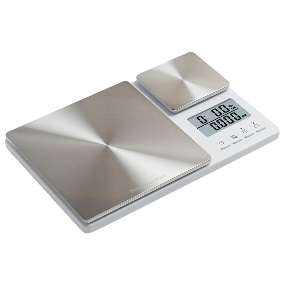 KitchenAid Dual Platform Digital Kitchen Scale in White, , large