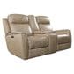 Bassett Douglas Leather Power Reclining Loveseat in Wheat, , large