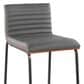 Lumisource Mason Mara Counter Stool with Grey Cushion in Black and Walnut (Set of 2), , large
