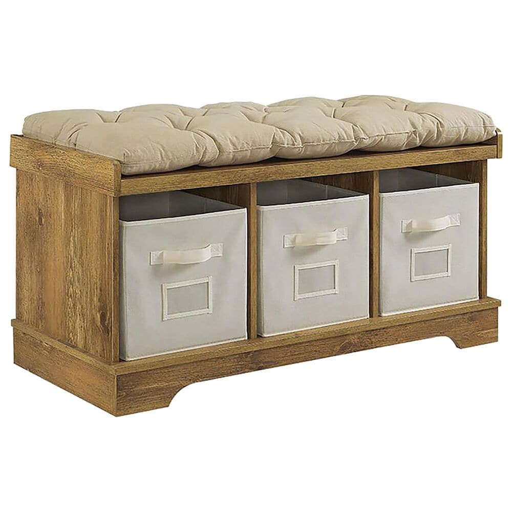 Walker Edison 42" Entryway Storage Bench in Barnwood, , large