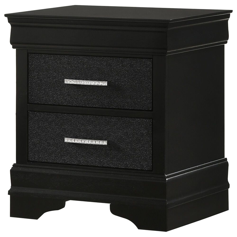 Crown Mark Amalia 2-Drawer Nightstand in Black, , large