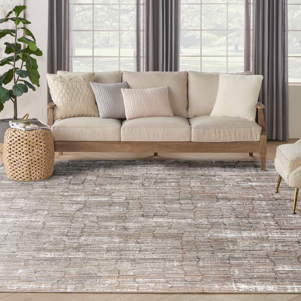 Nourison Sustainable Trends 9&#39; x 12&#39; Ivory and Mocha Area Rug, , large
