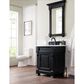 James Martin Vanities Brookfield 26" Single Bathroom Vanity in Antique Black with 3 cm Carrara White Marble Top and Rectangle Sink, , large