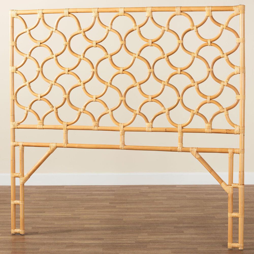 Baxton Studio Kalcya Queen Standalone Headboard in Light Honey, , large